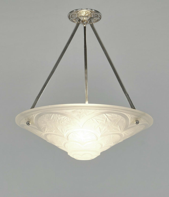 HANOTS / VERLYS : FRENCH 1930 ART DECO CHANDELIER . pair available .. muller era