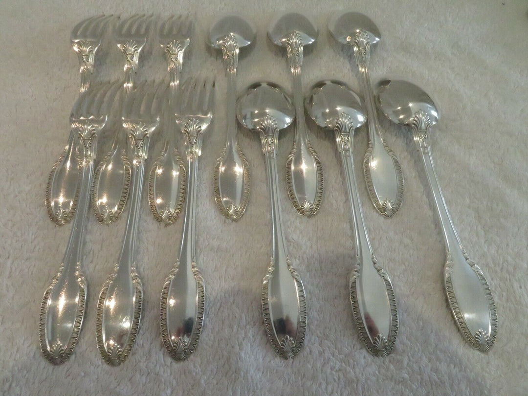 20th c french 950 silver dinner cutlery set 12p Puiforcat empire st no6rby