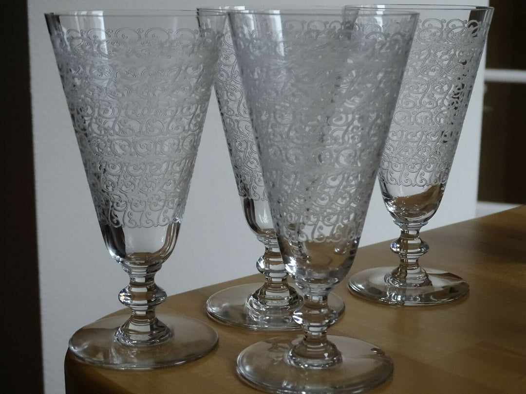 4 FLUTES A CHAMPAGNE EN CRISTAL DE BACCARAT MODELE ROHAN signées