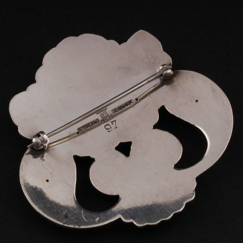 Georg Jensen Sterling Brooch # 97. Silver. GJ Himself. MADE IN DENMARK. RARE!