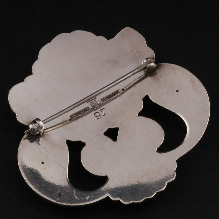 Georg Jensen Sterling Brooch # 97. Silver. GJ Himself. MADE IN DENMARK. RARE!