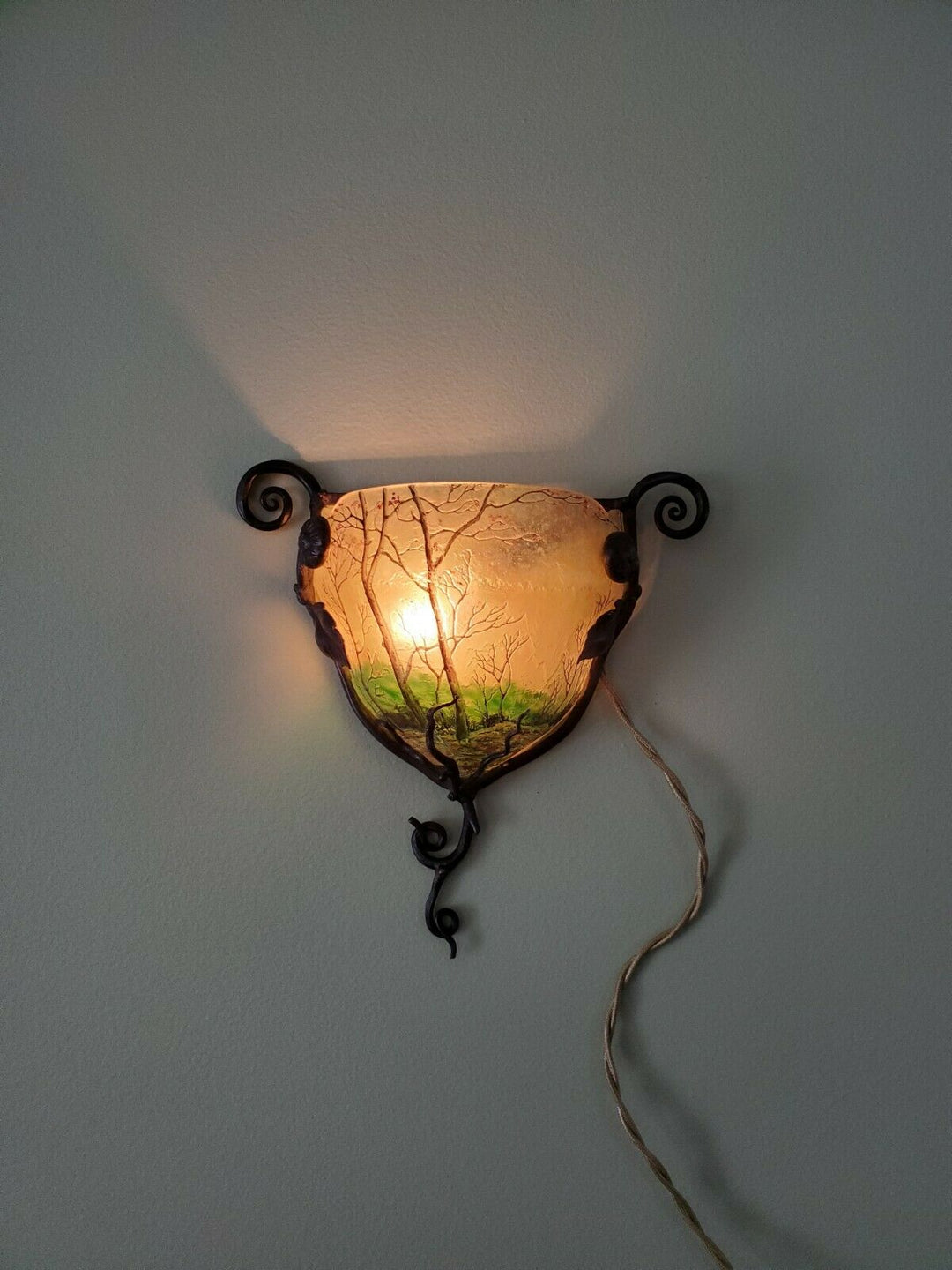 ドーム兄弟(DAUM NANCY)　春の風景の壁取り付けタイプの燭台（ウォールランプ）