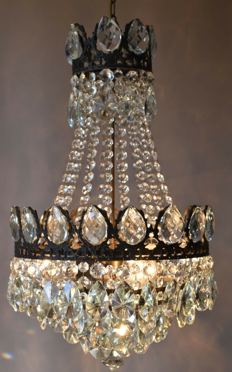 Easy Fit Antique / Vintage Crystal Chandelier, Empire Style Home Crystal Lamp