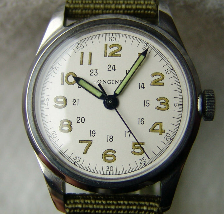 第二次世界大戦期　34mm ロンジン　パイロット　ミリタリーウォッチ　腕時計　1942-1951