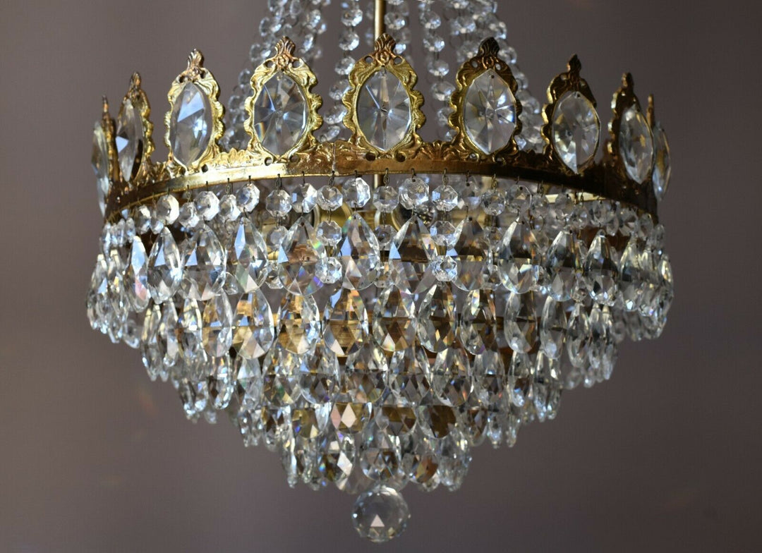 French Empire Chandelier, Antique Style Vintage Lighting, Light Lamp Pendant