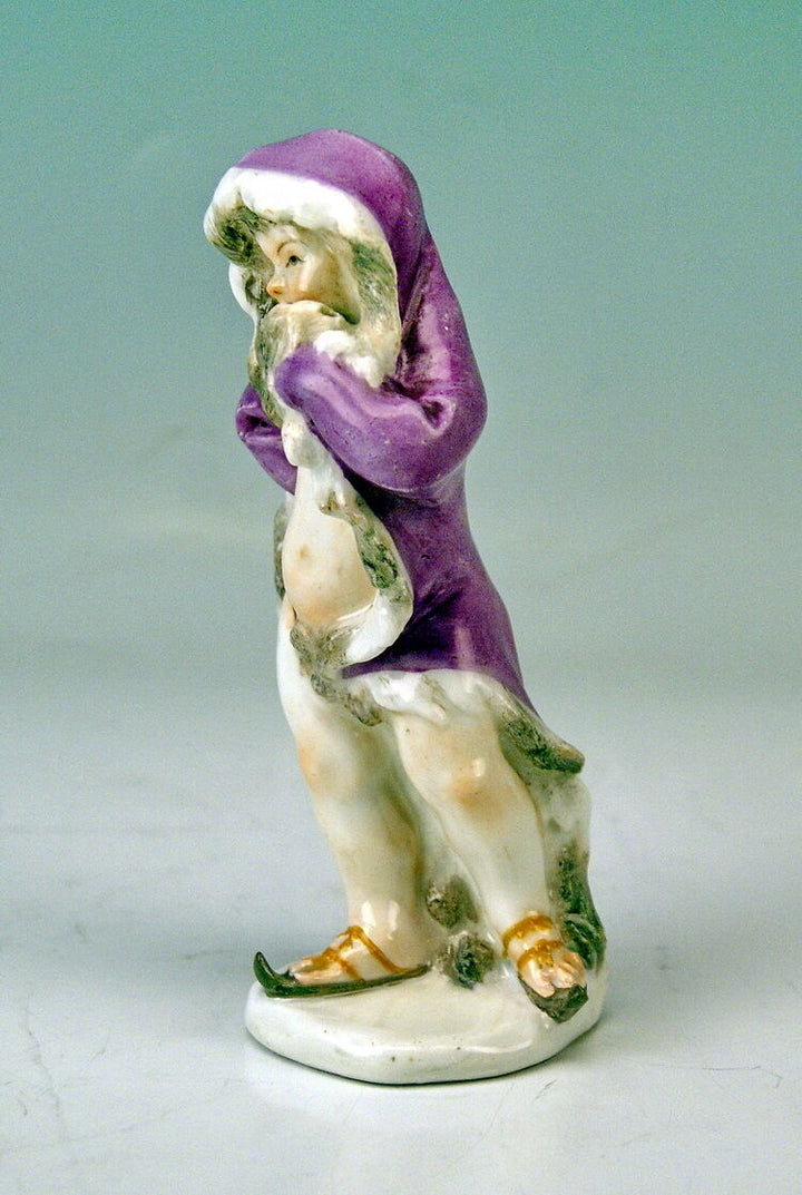 MEISSEN JAHRESZEITEN FIGUR PUTTO ALS WINTER CHERUB KÄNDLER MNR: A71 UM 1760