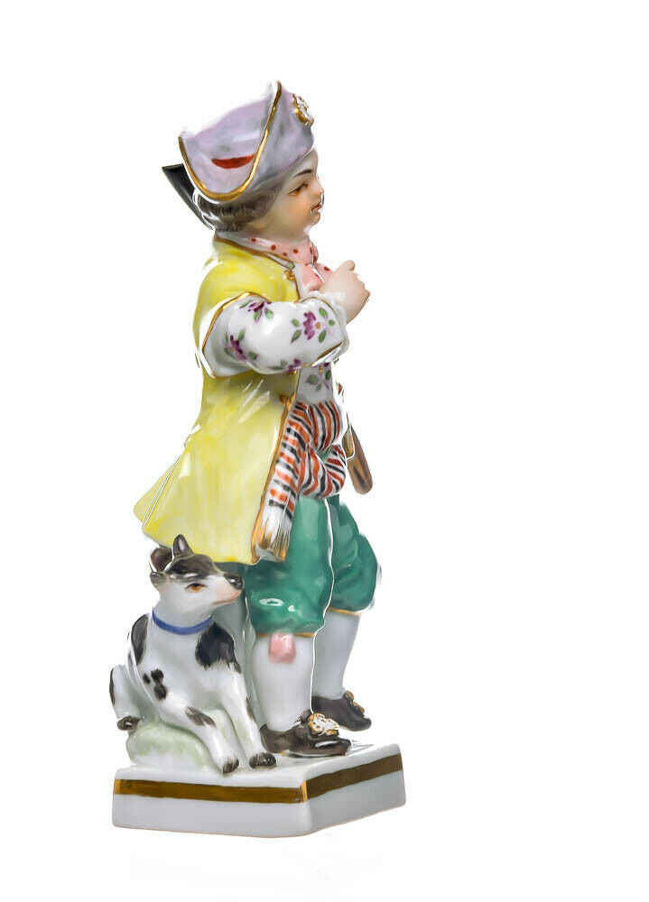 マイセン人形　犬とガーデニングの少年　1970年以降