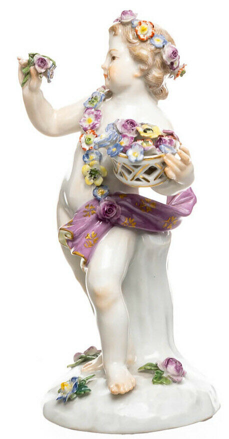 Figurine Cherub as Flower Child Meissen amoretten 1. Choice 1924-34 Height: 13,5cm