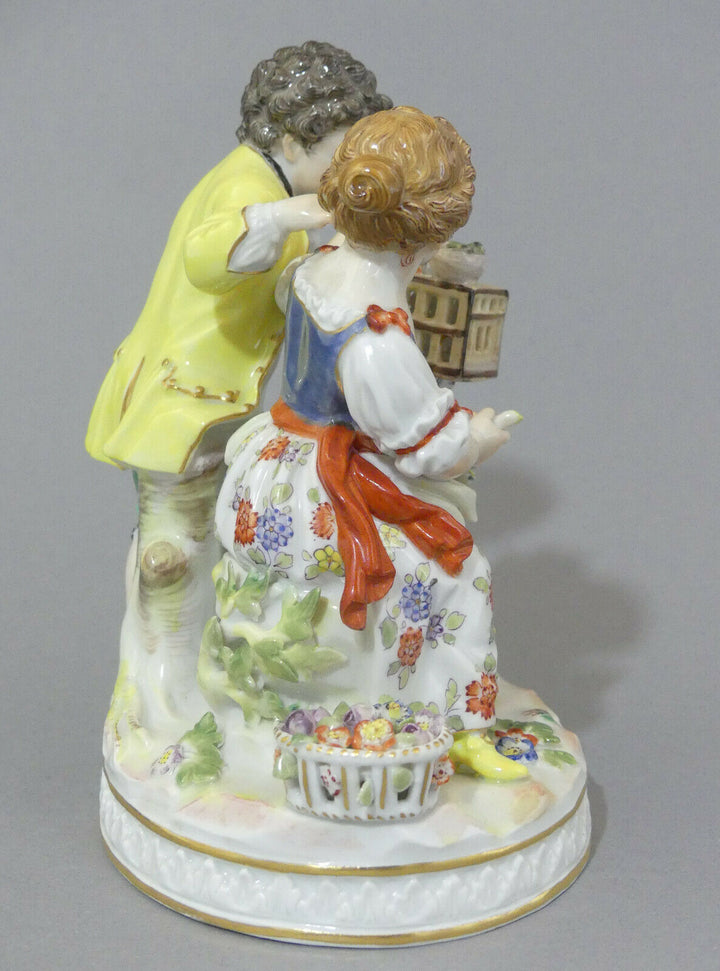 ⚔ Meissen Figur G 91 Paar Allegorie Frühling Vogelkäfig - Vier Jahreszeiten TOP