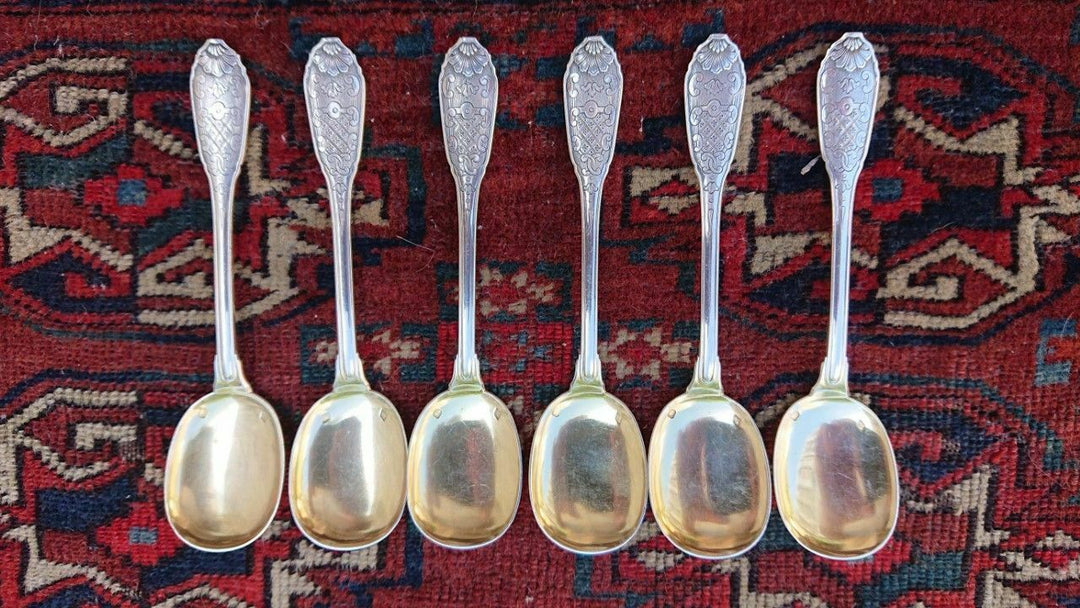 CHRISTOFLE CARDEILHAC STERLING SILVER ICE CREAM SPOONS SET OF SIX