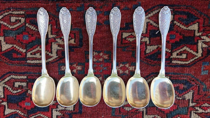 CHRISTOFLE CARDEILHAC STERLING SILVER ICE CREAM SPOONS SET OF SIX