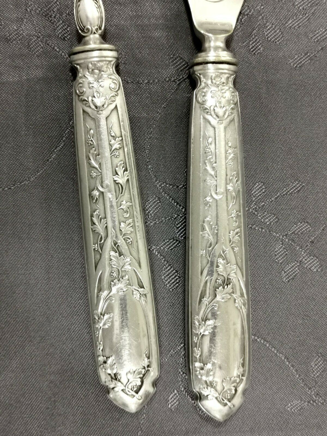 Solid Silver Puiforcat Modern Foliage Covered Service A Fish l2