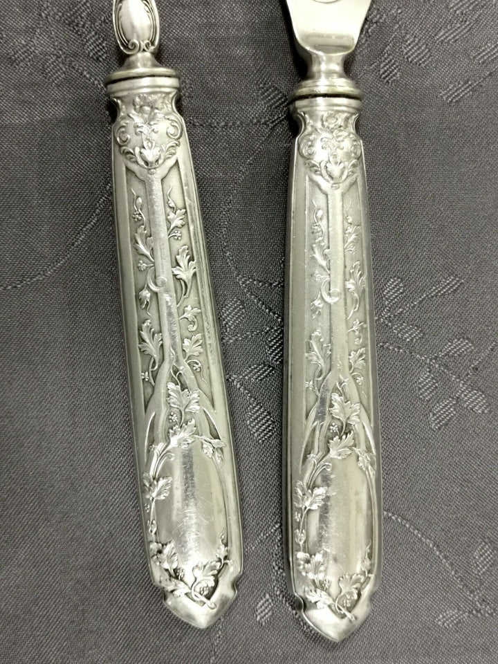 Solid Silver Puiforcat Modern Foliage Covered Service A Fish l2