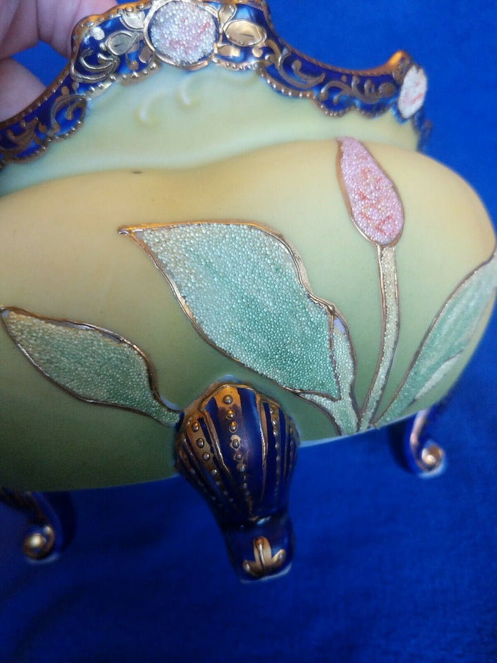 Rare Nippon Cobalt Coralene Ferner. Dragonfly