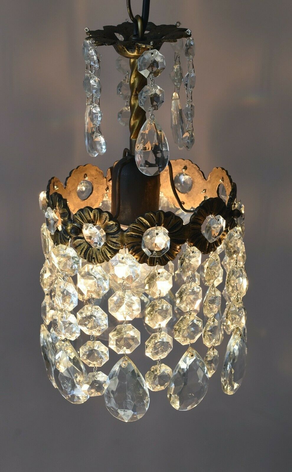 Christmas Sale Small Crystal Chandelier, Antique Vintage Wedding Lighting, Lamp