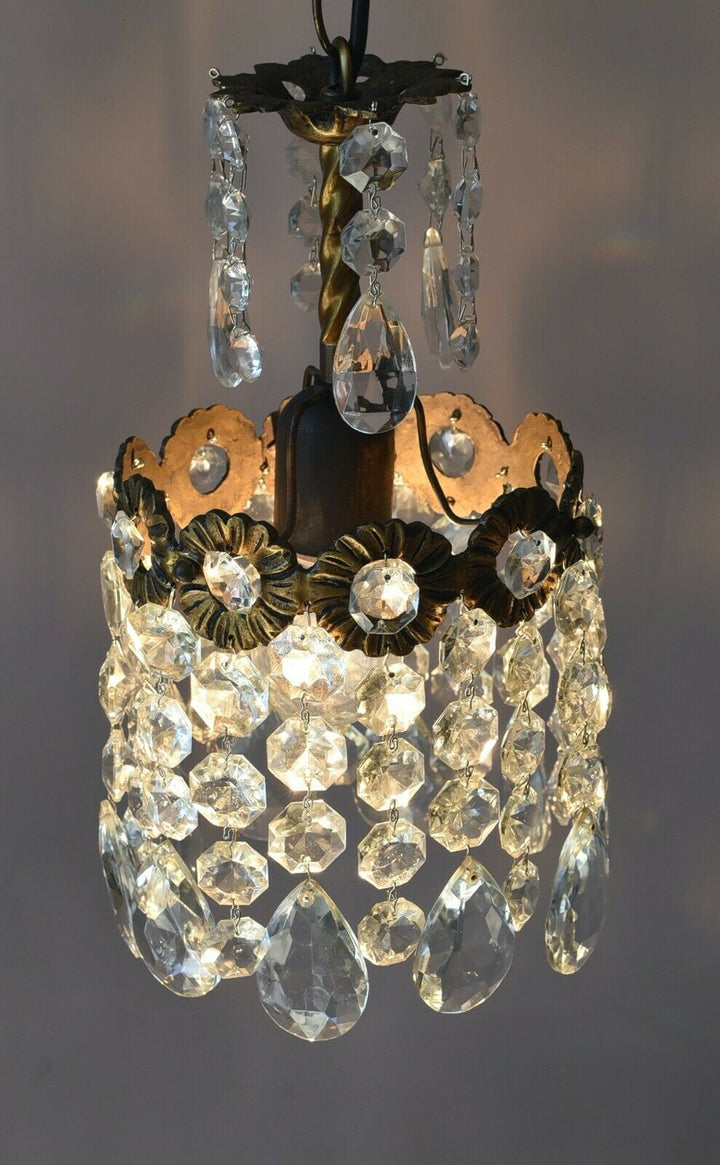Christmas Sale Small Crystal Chandelier, Antique Vintage Wedding Lighting, Lamp