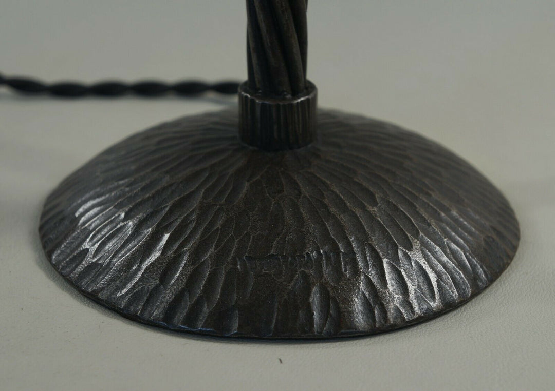 FOURNET & SCHNEIDER : FRENCH 1930 ART DECO LAMP . fer forgé HF France muller era