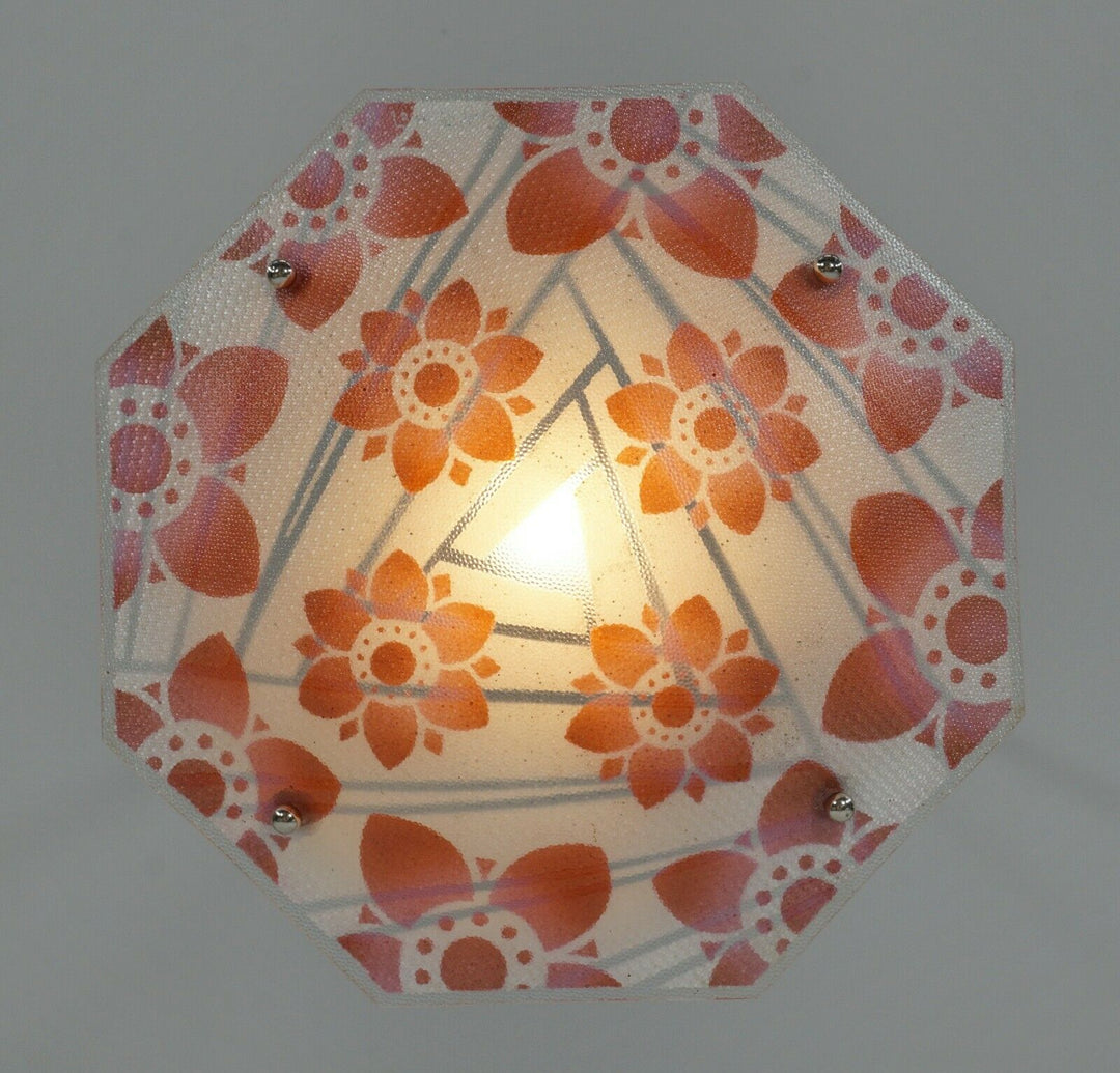 LOYS LUCHA : FRENCH 1930 ART DECO CHANDELIER .... pendant lamp daum era France