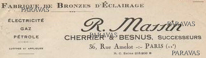 ミューラー兄弟&シェリエ・ベニュ　アールデコランプ　1930年　フランス製