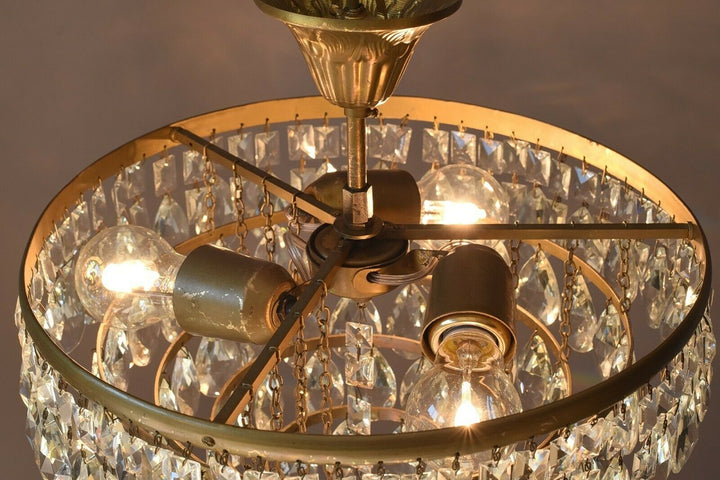 Flush Antique French Vintage Crystal Chandelier Pendant Ceiling Hallway Lighting