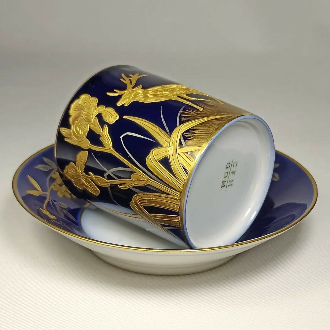 アンティーク　リモージュ　CFH アビランド　手描き絵付け　カップ&ソーサー