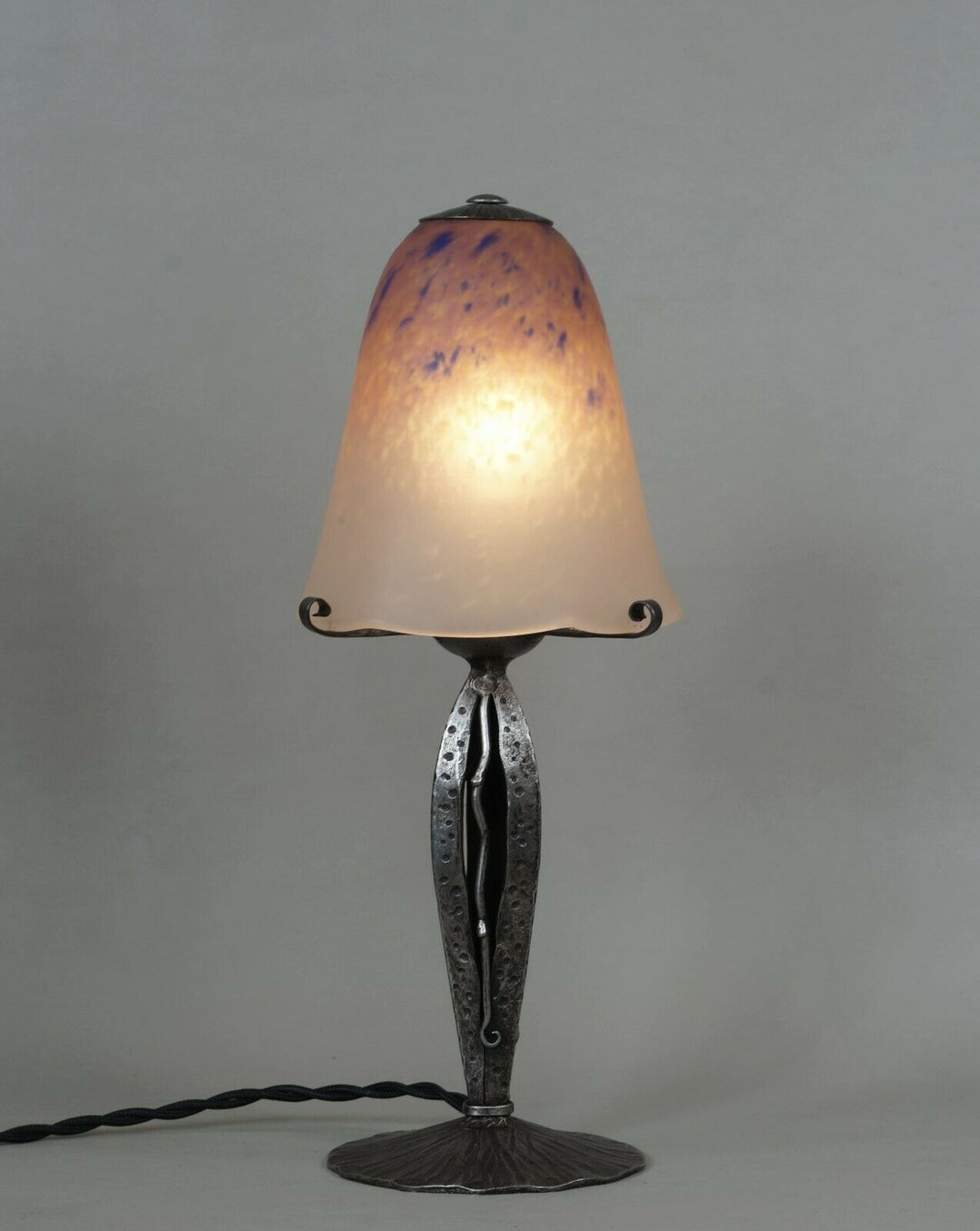シュナイダー兄弟　フランス　1930年　アールデコ調ランプ　錬鉄製