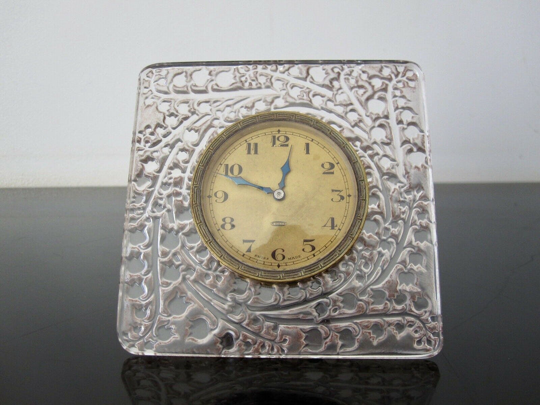 René Lalique : Pendulette Muguet art déco. R Lalique clock.