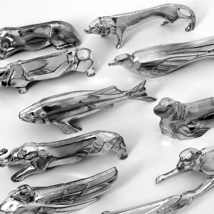 Comptoir General, French Art Deco Knife Rests Set 12 Pc, Animals, Original Box