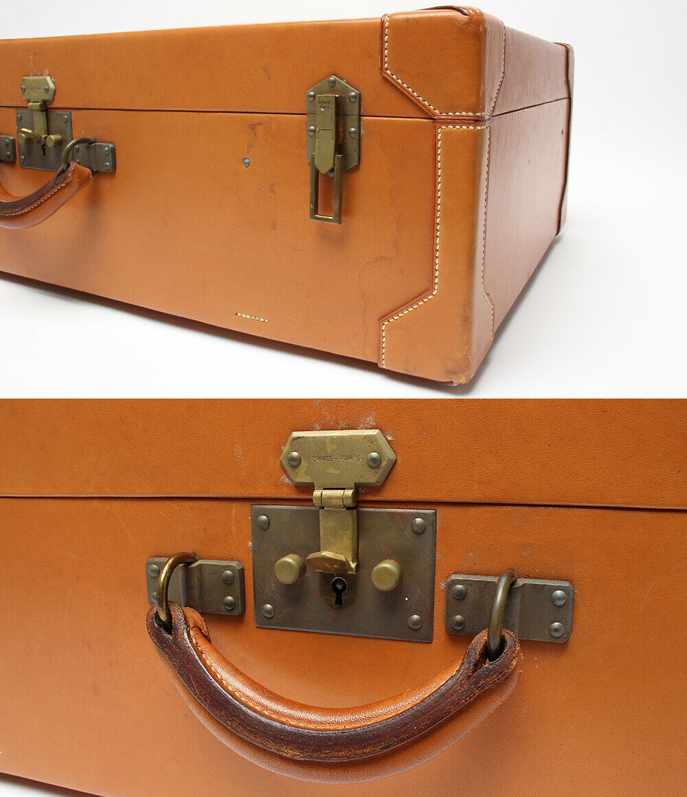 AUTH HERMES Caramel Nomade Leather Vintage BRIEFCASE ATTACHE TRUNK BAG