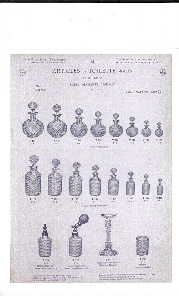 Antique French Baccarat Diamants Biseaux perfume decanters set c 1900