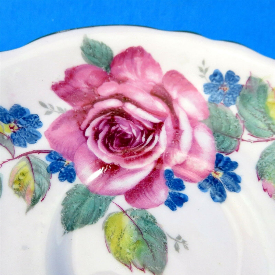 アンティーク　パラゴンのカップ＆ソーサー　ピンクローズと忘れな草