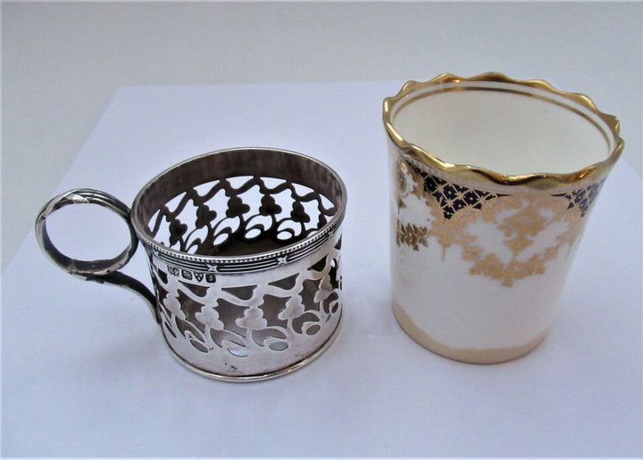 Aynsley Bone China Cup & Saucer/Silver Mount, Robert Pringle & Son, CHESTER 1909