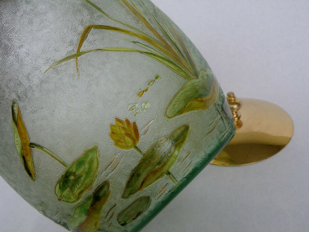 Baccarat ?Saint Louis ? Fabulous Art Nouveau Candy Box Acid Engraved Lilies