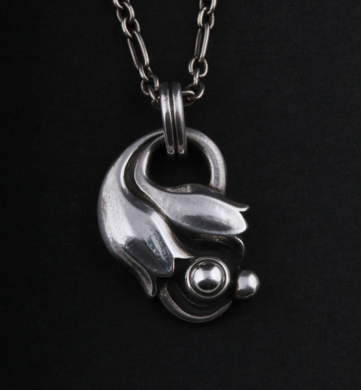 GEORG JENSEN Sterling Silver Pendant of the Year 1999 with Silverball. NEW.