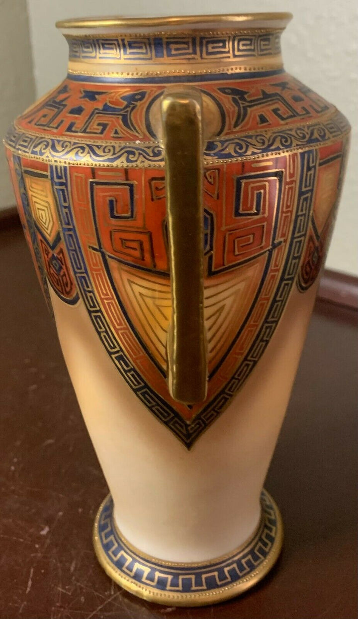 Antique Nippon Egypt Middle East Design Cleopatra Vase Urn Morimura Green Mark