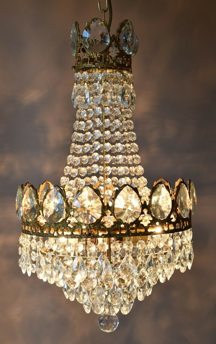 Original Antique Vintage Crystal Chandelier, home living ceiling Lighting,lamp