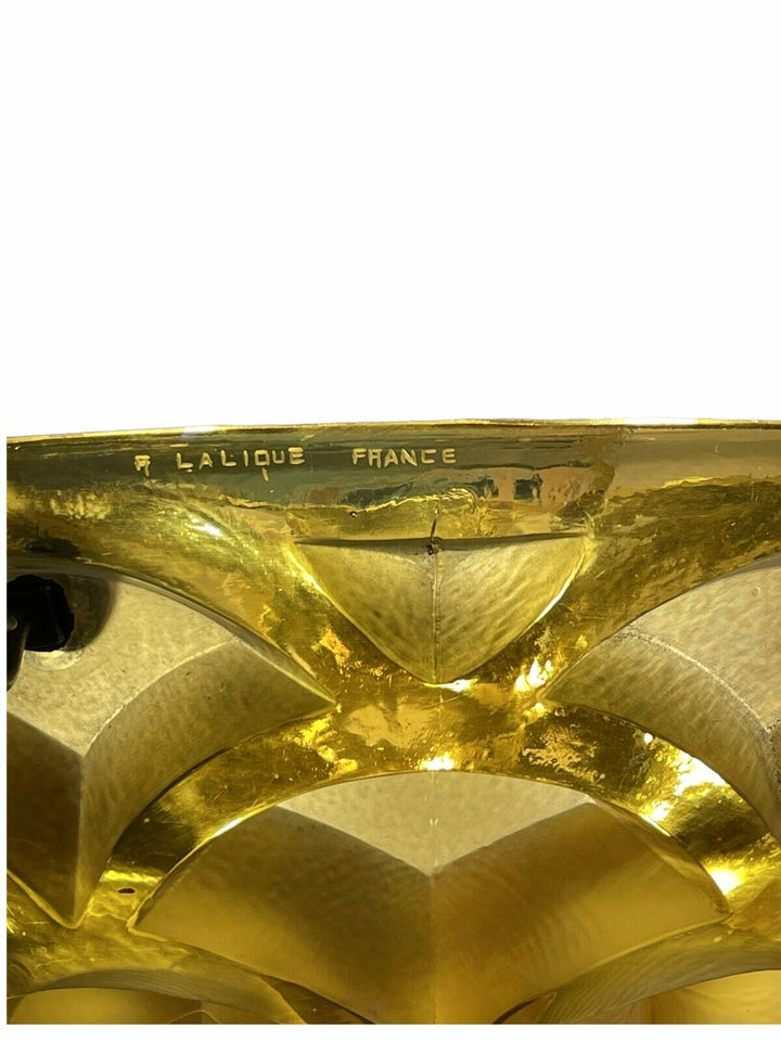 Suspension Chandelier Rinceaux Jaune Rene Lalique R.Lalique Yellow Ceiling Light