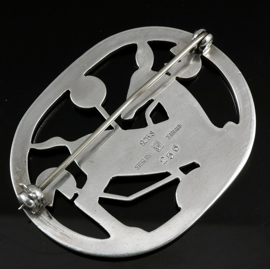 Georg Jensen. Sterling Silver Brooch #256 - Arno Malinowski. 1933-44 Hallmarks
