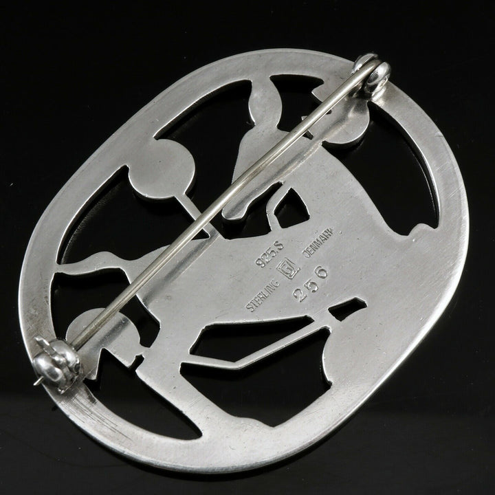 Georg Jensen. Sterling Silver Brooch #256 - Arno Malinowski. 1933-44 Hallmarks