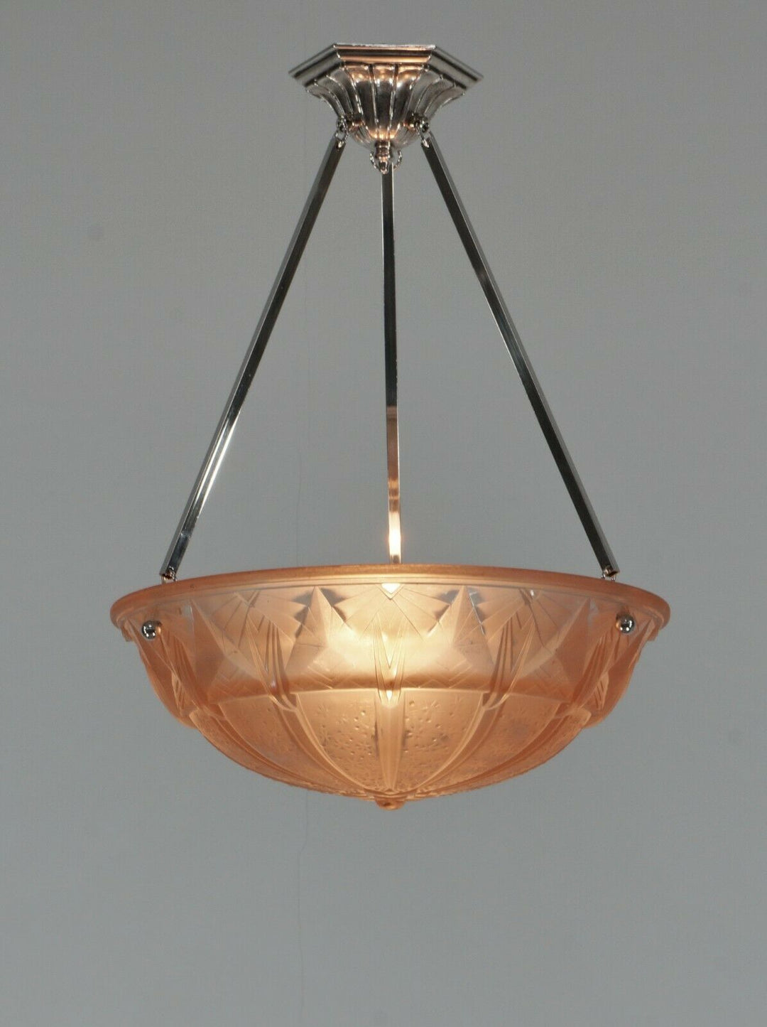 HETTIER VINCENT & MULLER : French art deco pendant ..... 1930 chandelier France