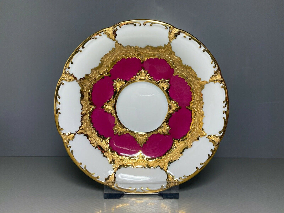 MEISSEN MOKKA GEDECK 2-TLG TASSE UT B-FORM WEINROT ROT BORDEAUX VIEL GOLD Nr.3