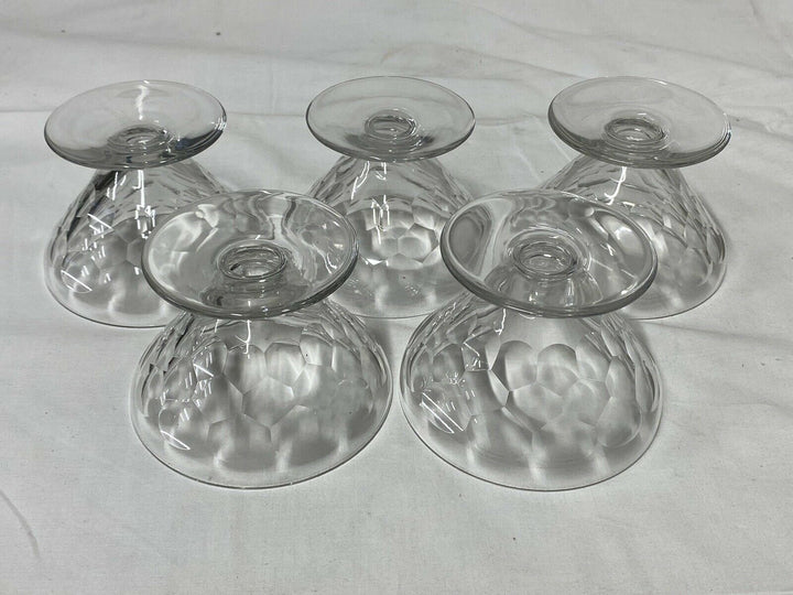 BACCARAT 5 COUPES À CHAMPAGNE VERRE CRISTAL DÉCOR ÉCAILLE MODÈLE CHAUNY LOT 1.