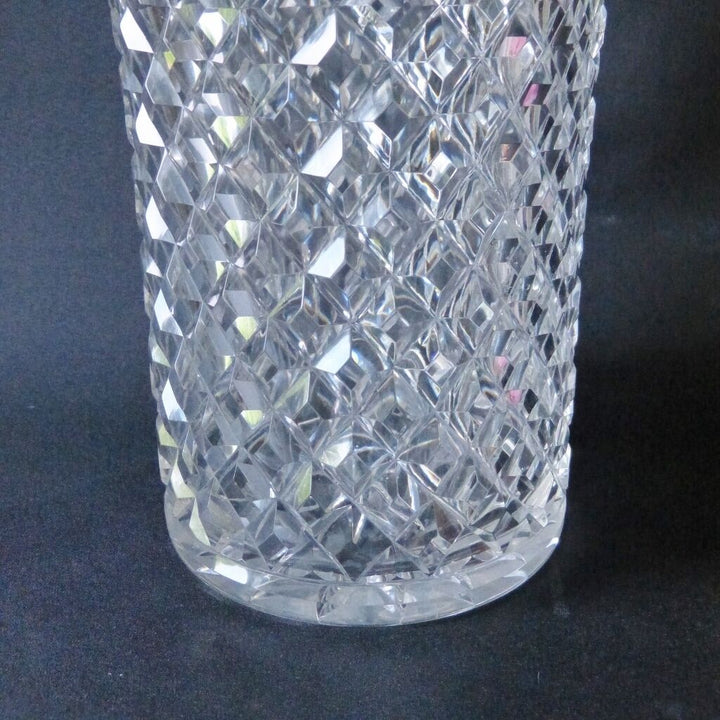 Très Grand Vase En Cristal Taillé Cabochon Et Pointe Diamant, St Louis? Baccarat