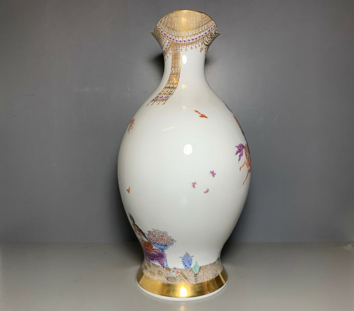 GROSSE MEISSEN VASE 1001 NACHT VIEL GOLD HEINZ WERNER SEHR GUTER ZUSTAND H:45cm
