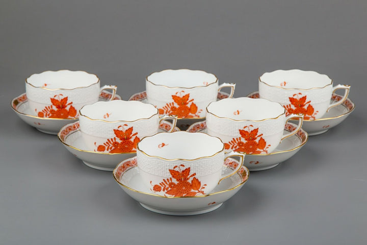 ヘレンド アポニー オレンジ 平皿8枚セット アポニー・オレンジ