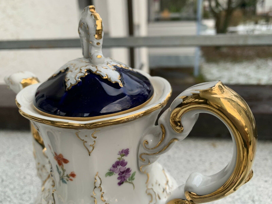 極美品】マイセン コバルトブルー 金彩コバルト 花瓶 希少 フラワー