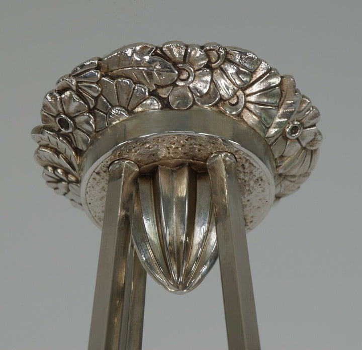 DEGUE: signed FRENCH 1930 ART DECO CHANDELIER ... bronze lustre lamp muller era