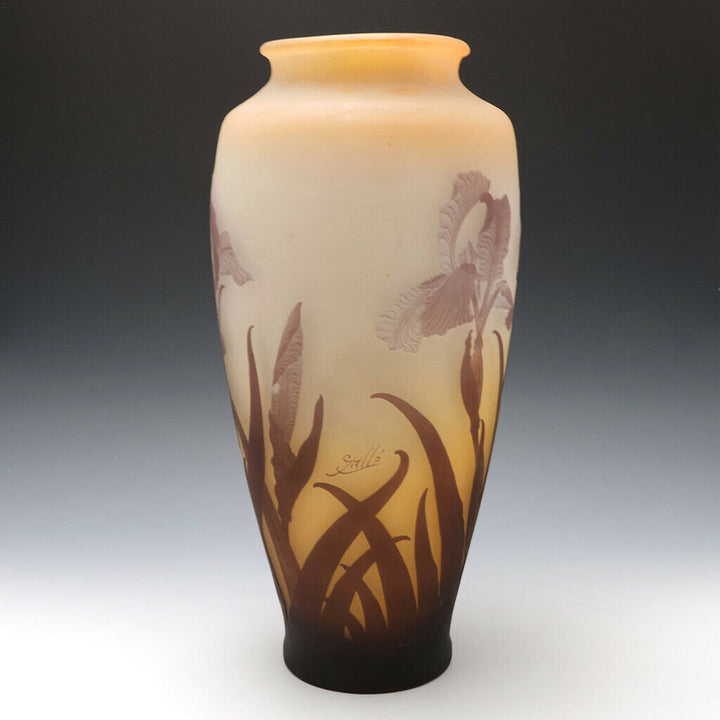 A Very Tall Galle Cameo Glass Vase c1910