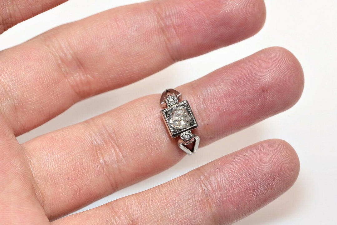 アンティーク 18K ナチュラルローズカットダイヤモンド