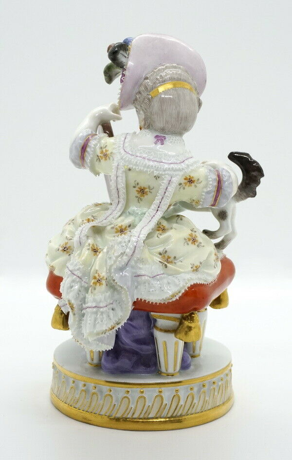 邁森 MEISSEN マイセン FIGUR MÄDCHEN HUND SPIEGEL SELBSTERKENNTNIS MNR: F50 UM 1850